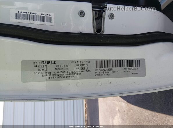 2C3CDXBG7KH636521 2019 DODGE CHARGER White Շարժիչի բաժամունքի տեսք