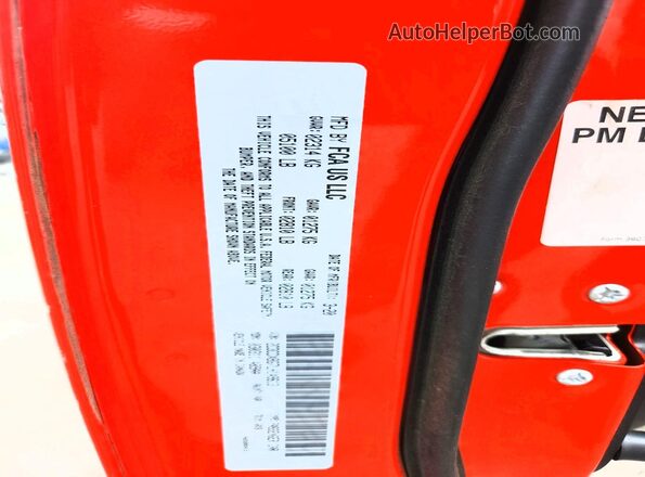 2C3CDXBG7LH149613 2020 DODGE CHARGER Orange VIN კოდის სტიკერის ხედი