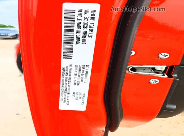 2C3CDXBG7NH166480 2022 DODGE CHARGER Orange VIN sticker view