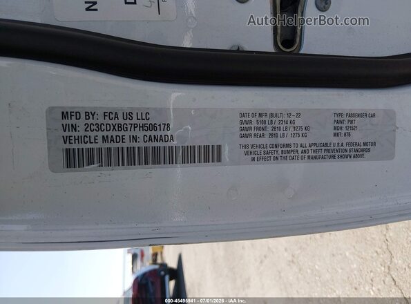 2C3CDXBG7PH506178 2023 DODGE CHARGER Белый Вид подкапотного пространства