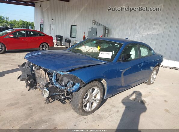 2C3CDXBG7PH656761 2023 DODGE CHARGER Blue Առջևի ձախ երեք քառորդ տեսարան