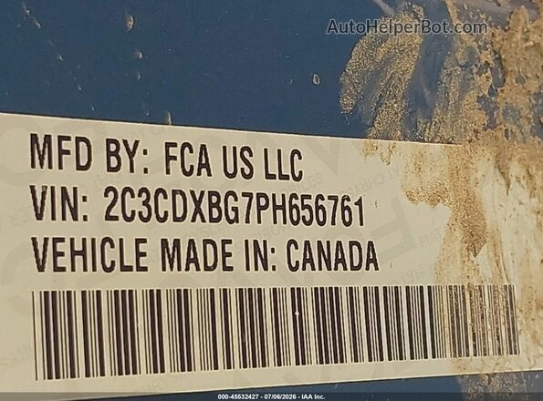 2C3CDXBG7PH656761 2023 DODGE CHARGER Blue Շարժիչի բաժամունքի տեսք