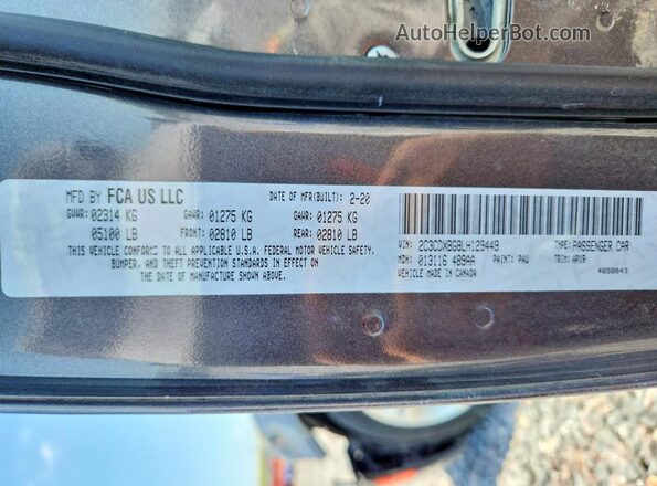 2C3CDXBG8LH129449 2020 DODGE CHARGER Gray Շարժիչի բաժամունքի տեսք