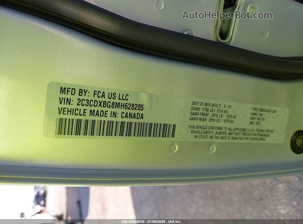 2C3CDXBG8MH628205 2021 DODGE CHARGER Silver Widok komory silnika