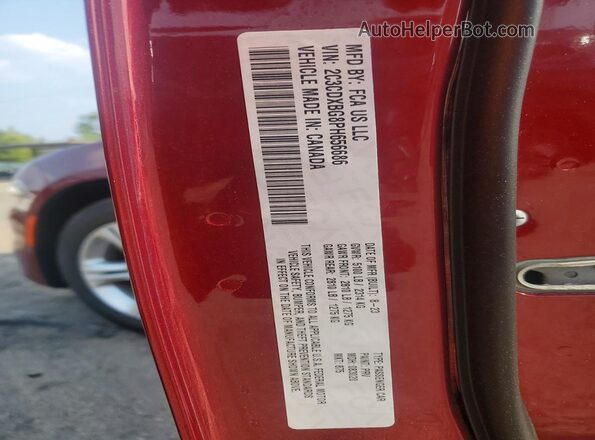 2C3CDXBG8PH656686 2023 DODGE CHARGER Burgundy Widok komory silnika