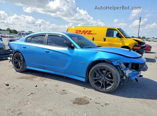2C3CDXCT0JH316273 2018 DODGE CHARGER Blue Delantero derecho
