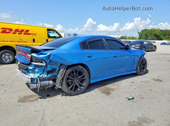 2C3CDXCT0JH316273 2018 DODGE CHARGER Blue Trasero derecho
