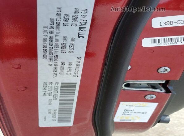 2C3CDXCT1JH225268 2018 DODGE CHARGER Burgundy ძრავის განყოფილების ხედი