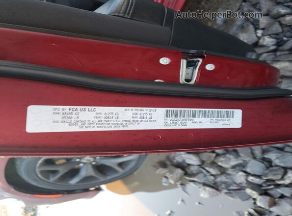 2C3CDXCT2KH575848 2019 DODGE CHARGER Maroon ძრავის განყოფილების ხედი