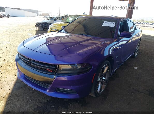 2C3CDXCT3GH180150 2016 DODGE CHARGER Blue Առջևի ձախ երեք քառորդ տեսարան