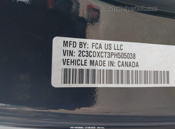2C3CDXCT3PH505038 2023 DODGE CHARGER Black Widok komory silnika
