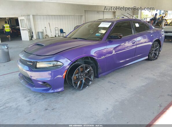 2C3CDXCT5KH522657 2019 DODGE CHARGER Purple Przód lewy