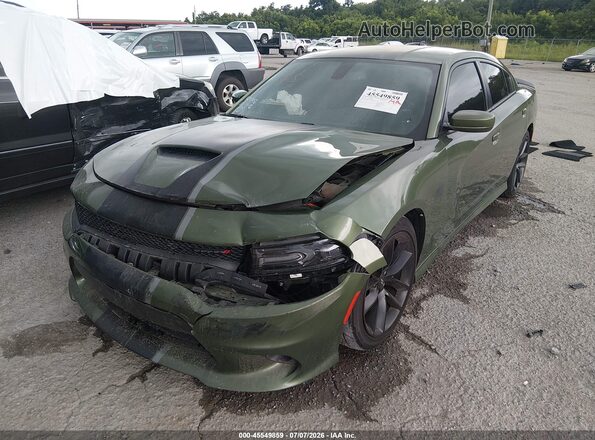 2C3CDXCT5KH666838 2019 DODGE CHARGER Green Առջևի ձախ երեք քառորդ տեսարան