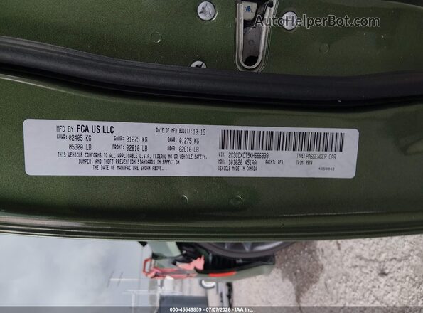 2C3CDXCT5KH666838 2019 DODGE CHARGER Green Շարժիչի բաժամունքի տեսք