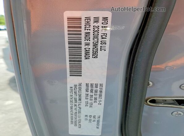 2C3CDXCT5NH235629 2022 DODGE CHARGER Gray VIN კოდის სტიკერის ხედი