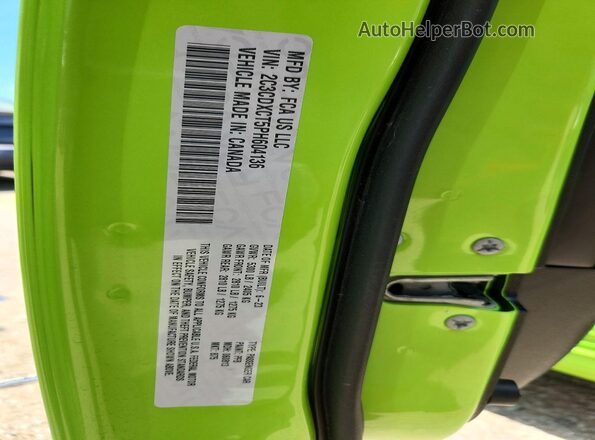 2C3CDXCT5PH604136 2023 DODGE CHARGER Green VIN sticker view