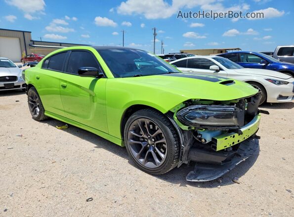 2C3CDXCT5PH604136 2023 DODGE CHARGER Green Front right
