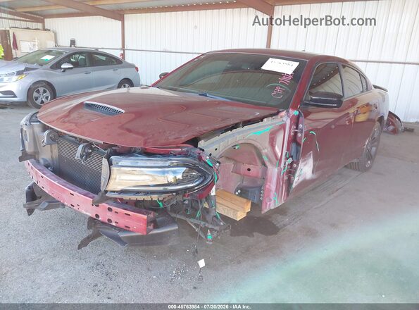 2C3CDXCT6MH594907 2021 DODGE CHARGER Burgundy წინა მარცხენა ხედი სამი მეოთხედიდან