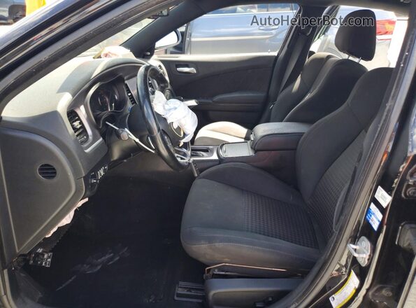 2C3CDXCT7KH570211 2019 DODGE CHARGER Black Widok wnętrza z przodu