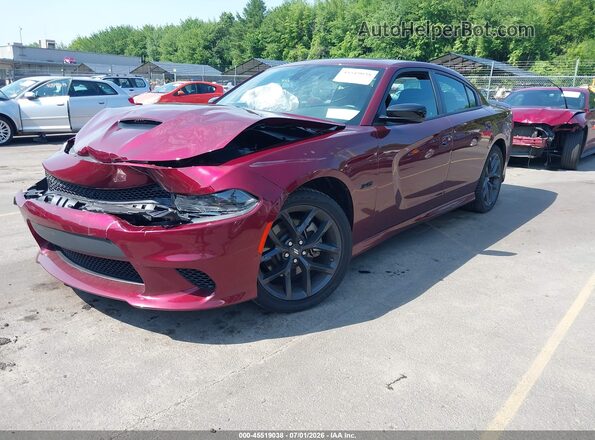 2C3CDXCT7PH663723 2023 DODGE CHARGER Burgundy Передня ліва чверть