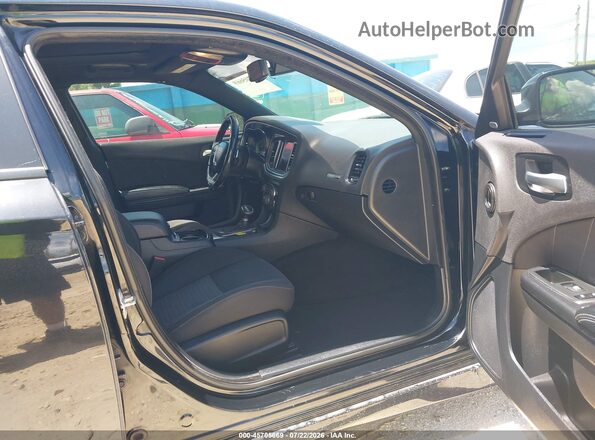 2C3CDXCT8KH721590 2019 DODGE CHARGER Black Widok wnętrza z przodu
