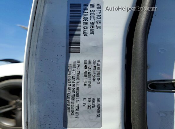 2C3CDXCT8MH517911 2021 DODGE CHARGER White VIN sticker view