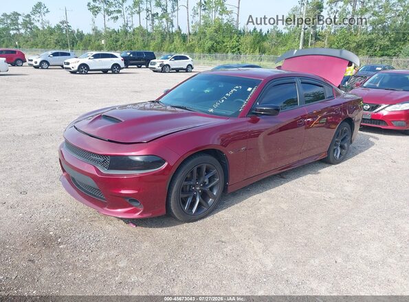 2C3CDXCT8NH261707 2022 DODGE CHARGER Burgundy Առջևի ձախ երեք քառորդ տեսարան