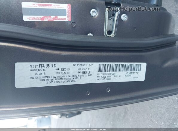 2C3CDXCT9HH643944 2017 DODGE CHARGER Серый Вид подкапотного пространства