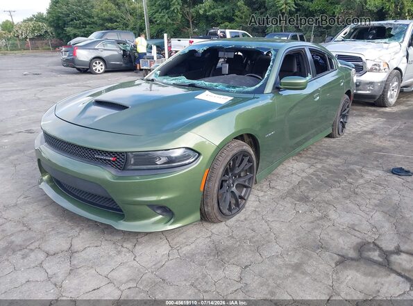 2C3CDXCT9NH165987 2022 DODGE CHARGER Green Առջևի ձախ երեք քառորդ տեսարան