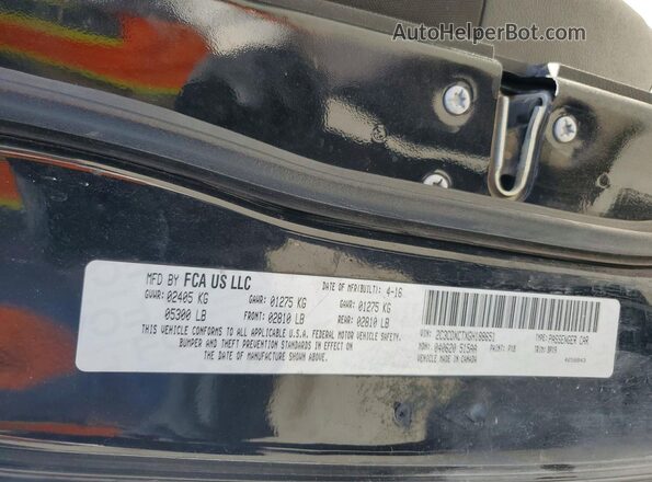 2C3CDXCTXGH188651 2016 DODGE CHARGER Черный Вид подкапотного пространства