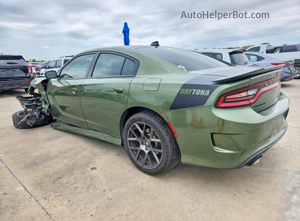 2C3CDXCTXJH235796 2018 DODGE CHARGER Green Trasero izquierdo