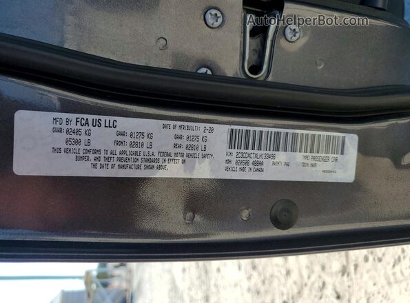 2C3CDXCTXLH133496 2020 DODGE CHARGER Серый Вид подкапотного пространства