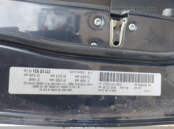 2C3CDXGJ0JH135912 2018 DODGE CHARGER Black Widok komory silnika