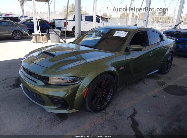 2C3CDXGJ0LH185762 2020 DODGE CHARGER Green Առջևի ձախ երեք քառորդ տեսարան