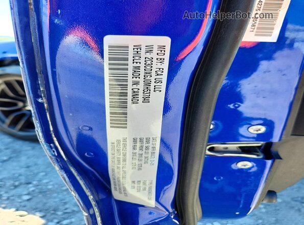 2C3CDXGJ0MH537840 2021 DODGE CHARGER Blue VIN կոդի պիտակի տեսք