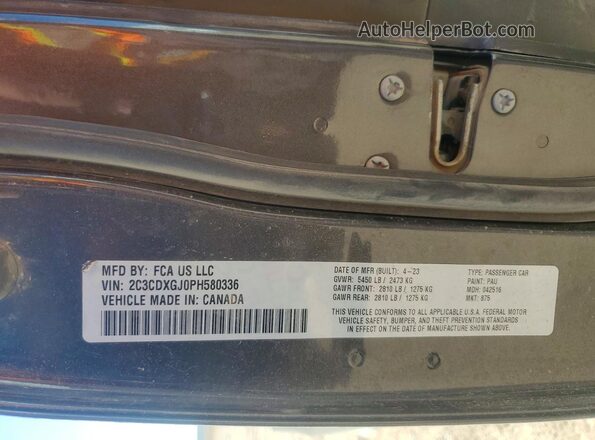 2C3CDXGJ0PH580336 2023 DODGE CHARGER Gray ძრავის განყოფილების ხედი