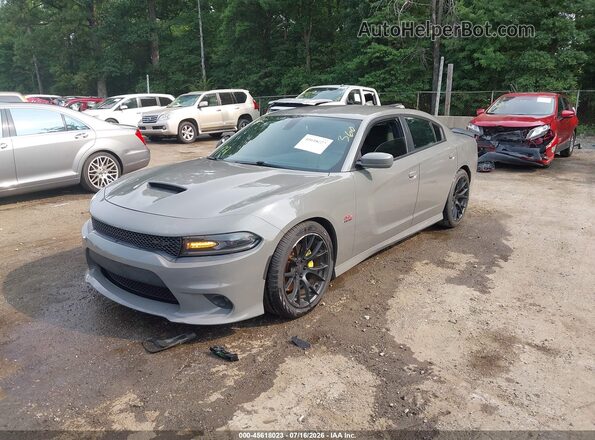 2C3CDXGJ1JH119024 2018 DODGE CHARGER Gray Առջևի ձախ երեք քառորդ տեսարան