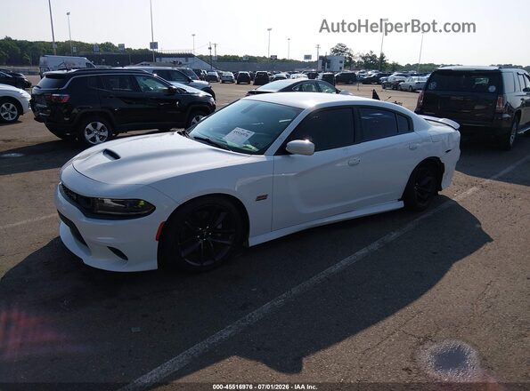 2C3CDXGJ1KH553185 2019 DODGE CHARGER White Առջևի ձախ երեք քառորդ տեսարան