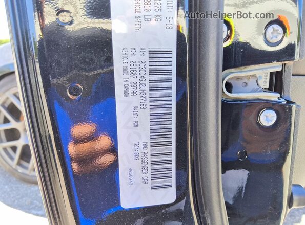 2C3CDXGJ2JH307163 2018 DODGE CHARGER Black VIN sticker view