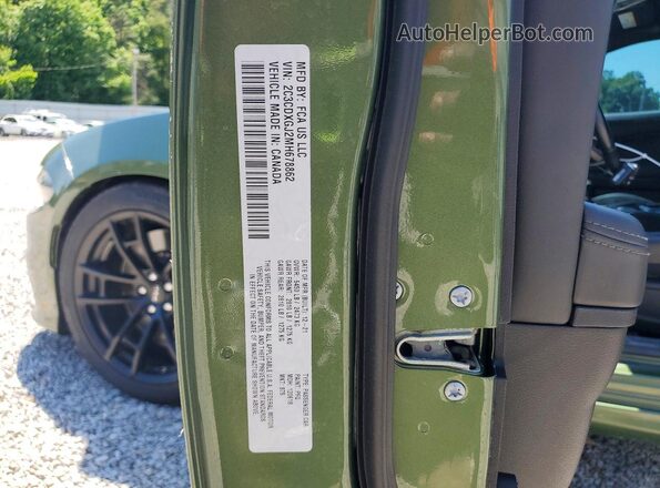 2C3CDXGJ2MH678862 2021 DODGE CHARGER Green VIN კოდის სტიკერის ხედი
