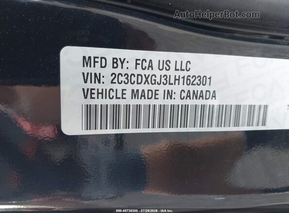 2C3CDXGJ3LH162301 2020 DODGE CHARGER Black Widok komory silnika