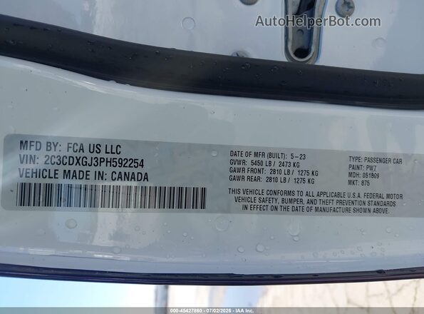 2C3CDXGJ3PH592254 2023 DODGE CHARGER Purple Engine compartment view