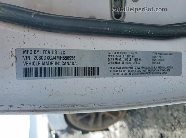 2C3CDXGJ4MH556956 2021 DODGE CHARGER White VIN კოდის სტიკერის ხედი