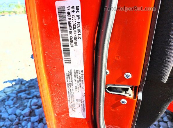 2C3CDXGJ4NH154890 2022 DODGE CHARGER Orange Engine compartment view