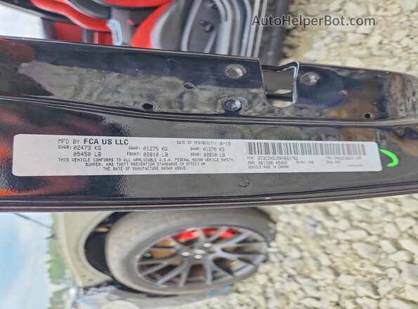 2C3CDXGJ5KH661762 2019 DODGE CHARGER Black Vista de la etiqueta del VIN