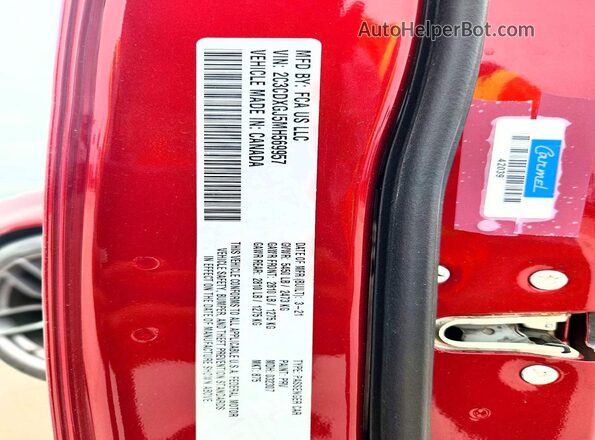 2C3CDXGJ5MH569957 2021 DODGE CHARGER Maroon VIN sticker view