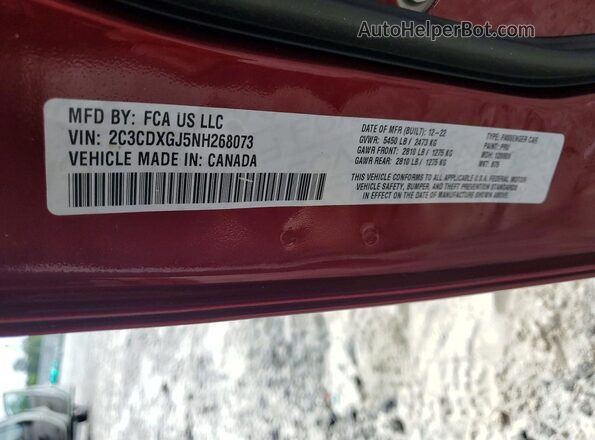 2C3CDXGJ5NH268073 2022 DODGE CHARGER Red Engine compartment view