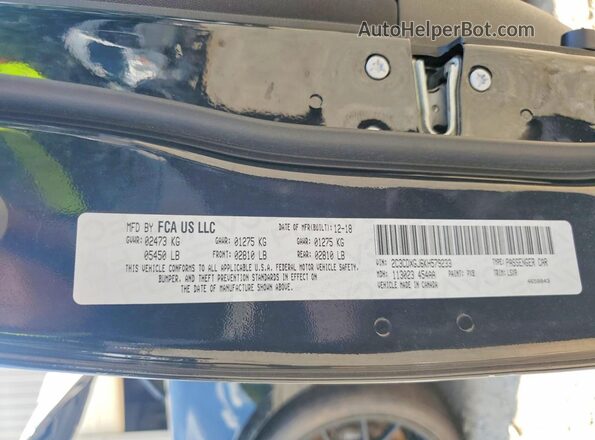 2C3CDXGJ6KH579233 2019 DODGE CHARGER Black ძრავის განყოფილების ხედი