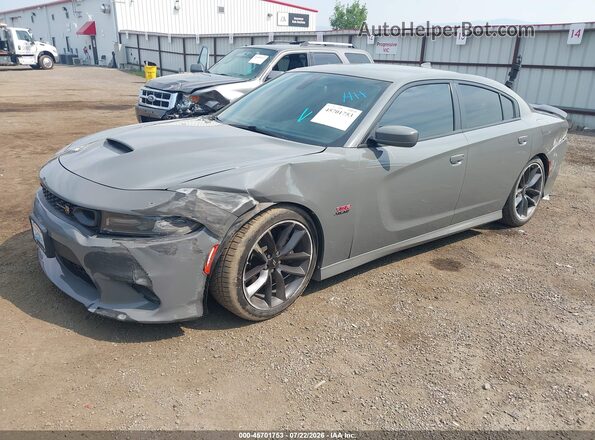 2C3CDXGJXKH535378 2019 DODGE CHARGER Gray Przód lewy
