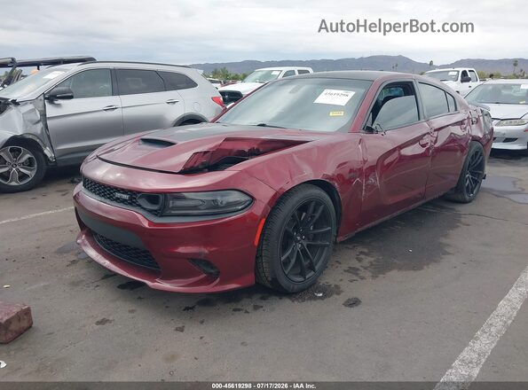 2C3CDXGJXKH619264 2019 DODGE CHARGER Темно-бордовый Передняя левая четверть